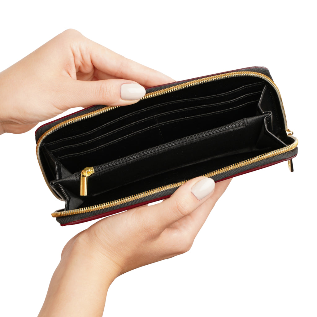 Wallet - burgundy birds