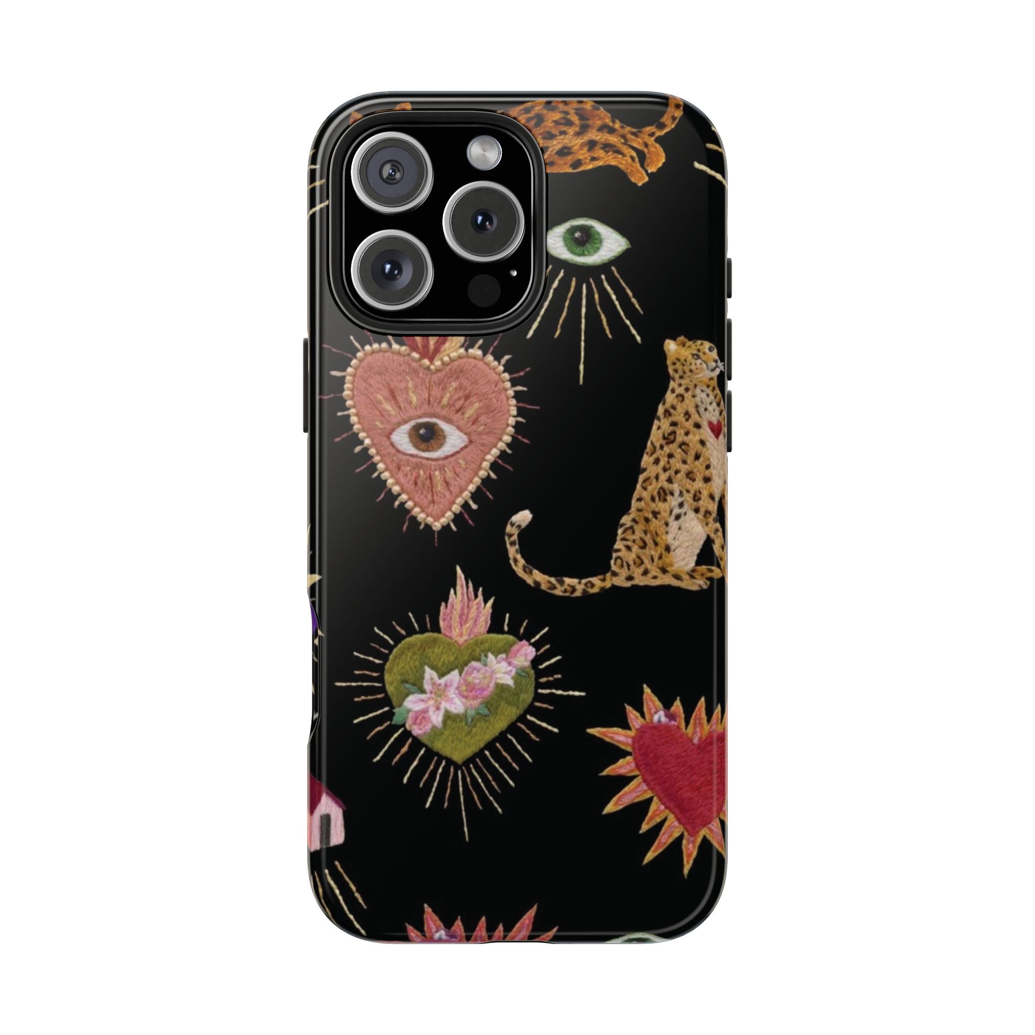 Phone case - black leopard
