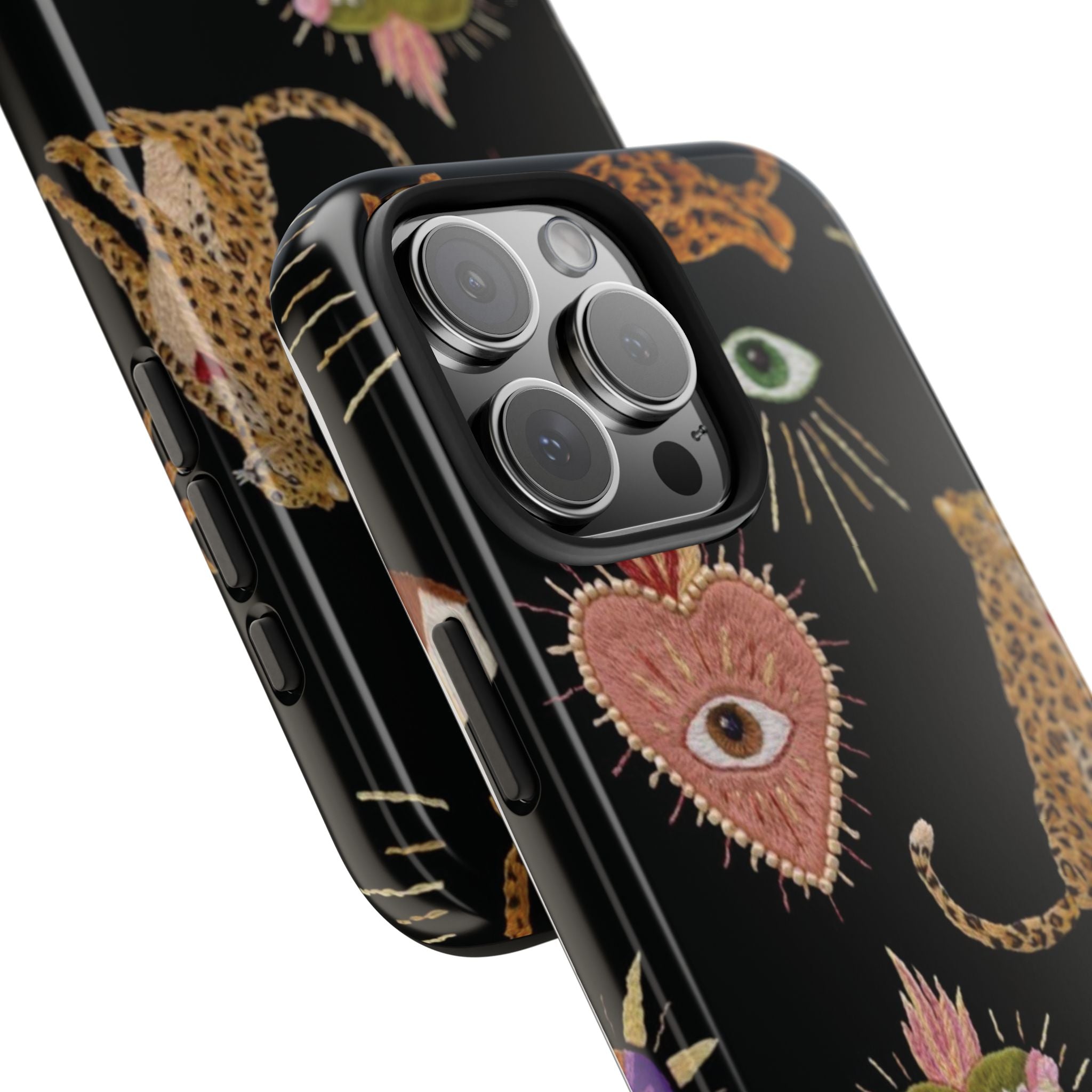 Phone case - black leopard