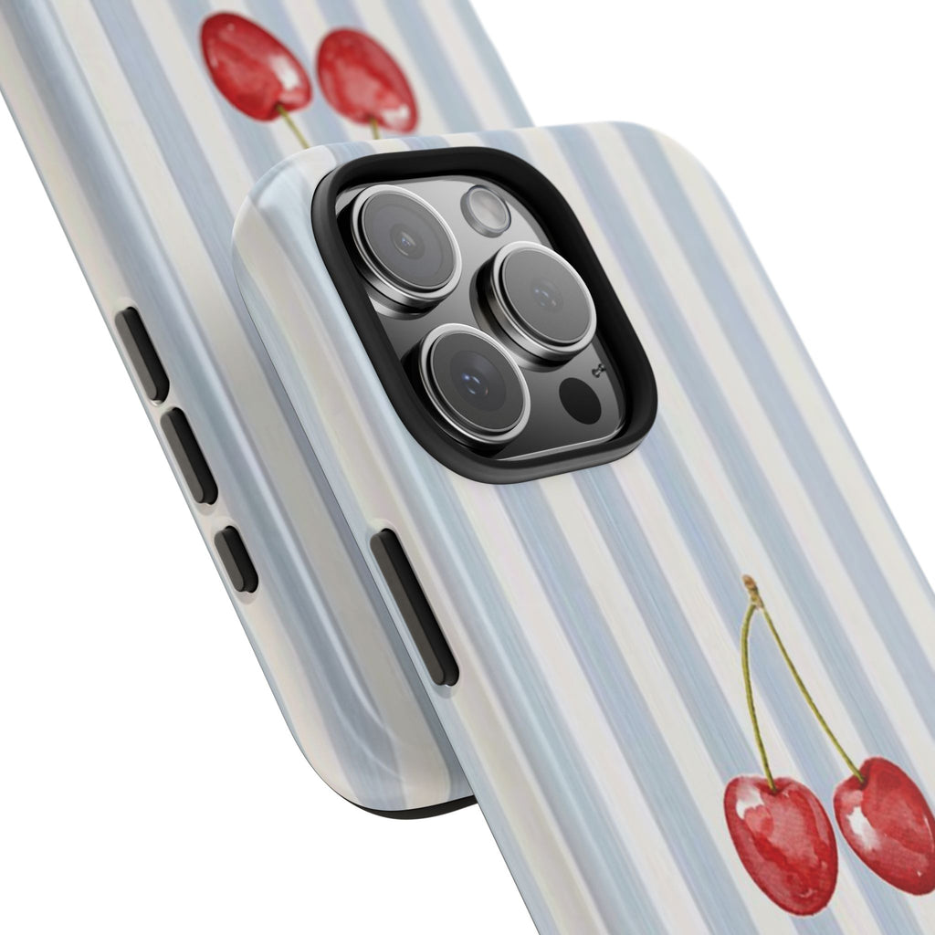 Phone case - striped cherry