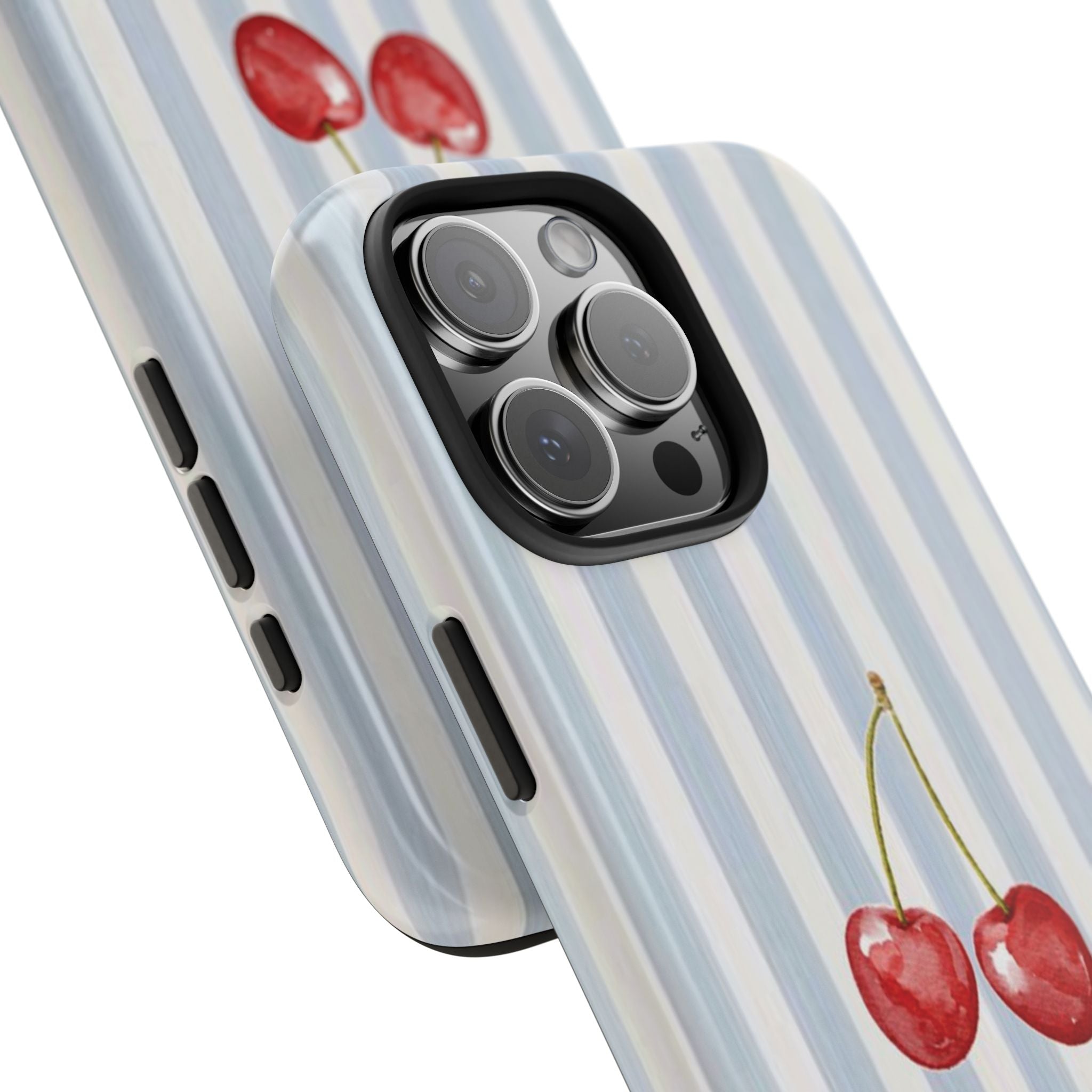Phone case - striped cherry