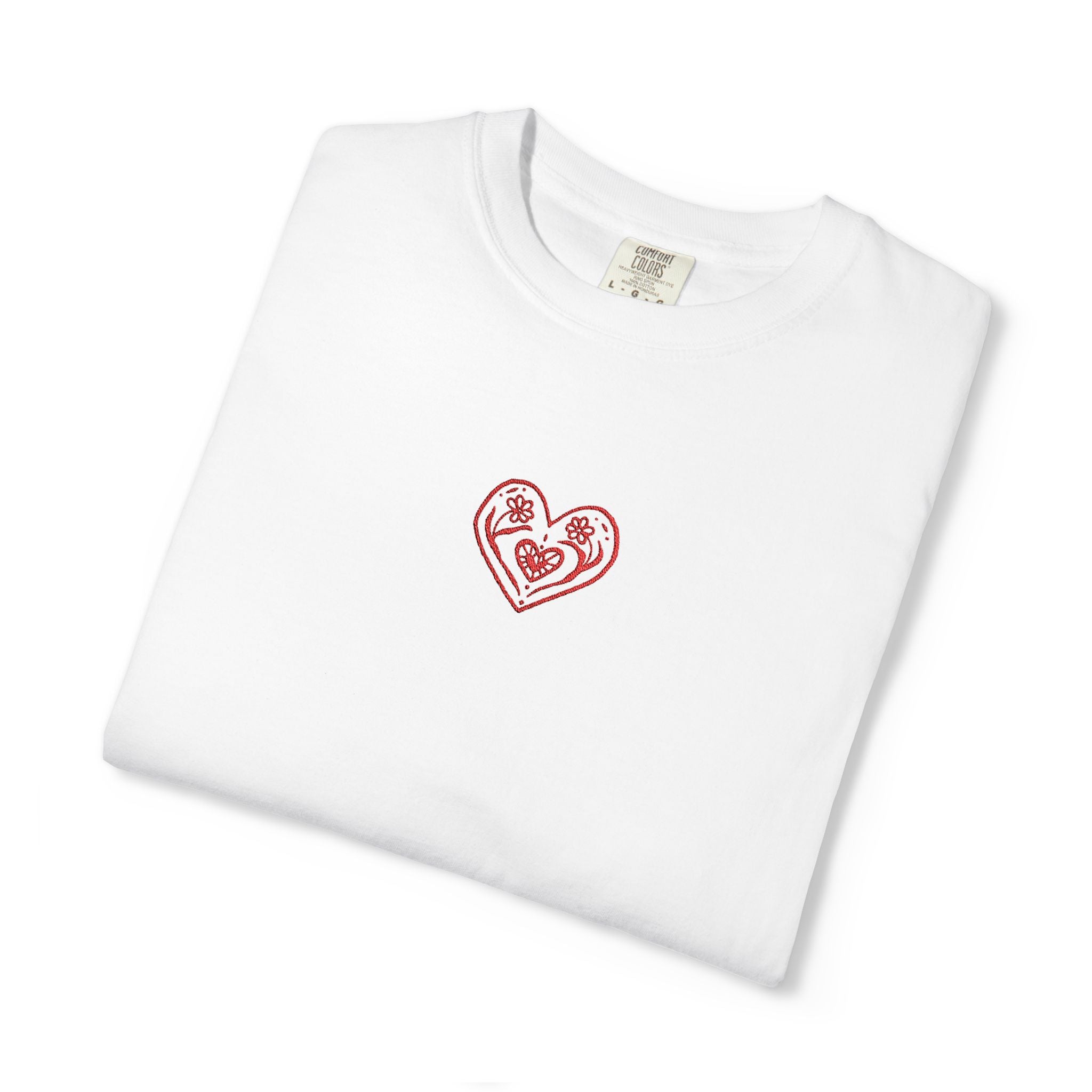 T-shirt-Heart embroidery