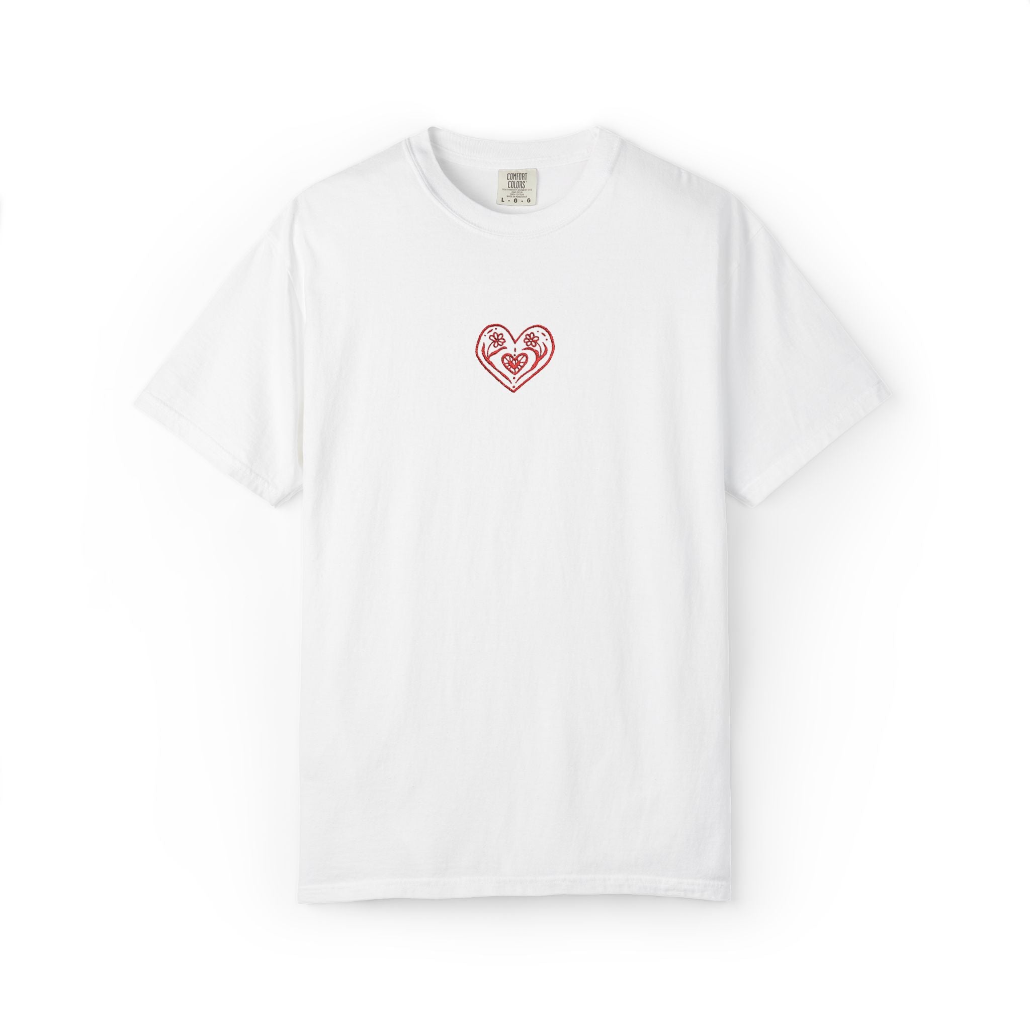 T-shirt-Heart embroidery